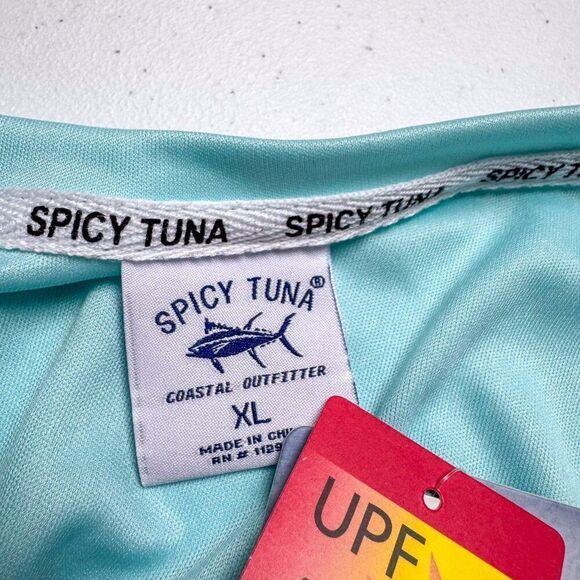 NEW Spicy Tuna St Pete Beach Shirt Men XL‎ Blue Performance Fishing Tee NWT $50 - Picture 11 of 15